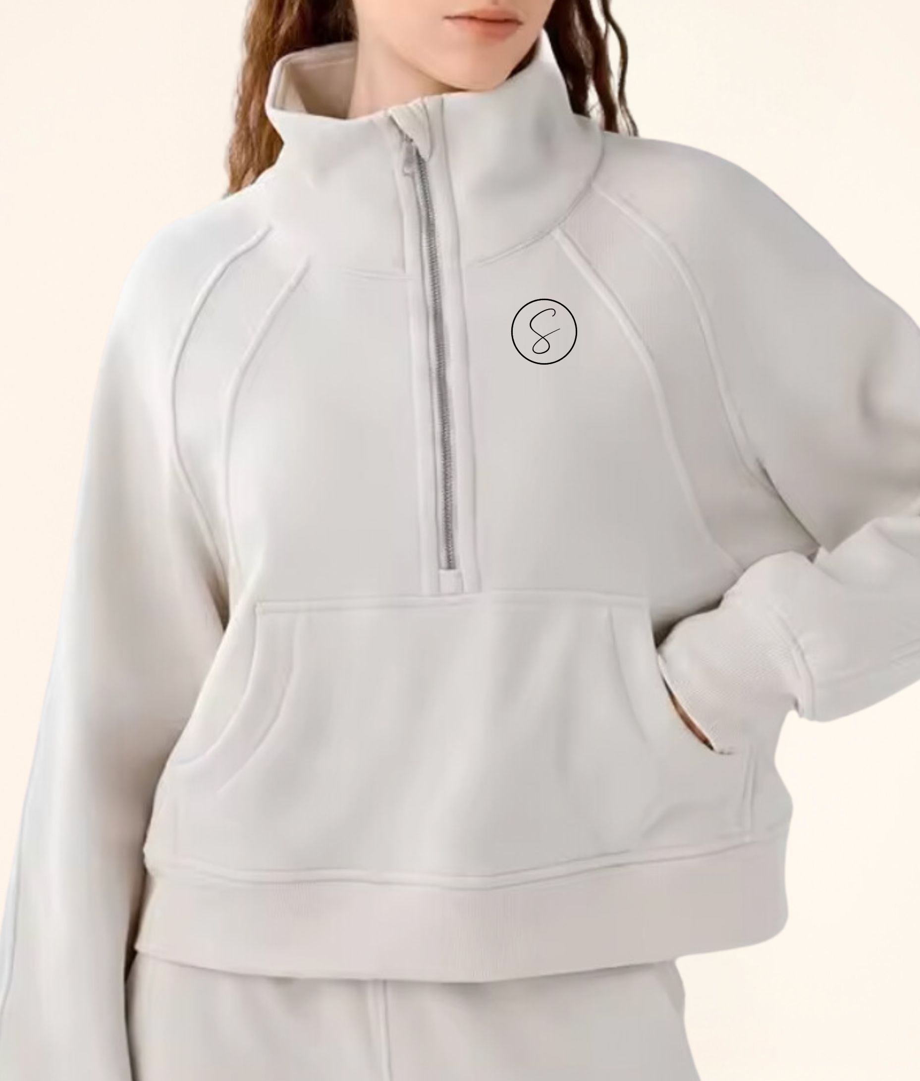 Willow Cropped Sweatshirt, Stone