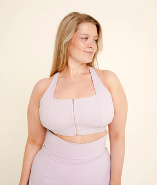 Zip-up Saga Top, Lavender