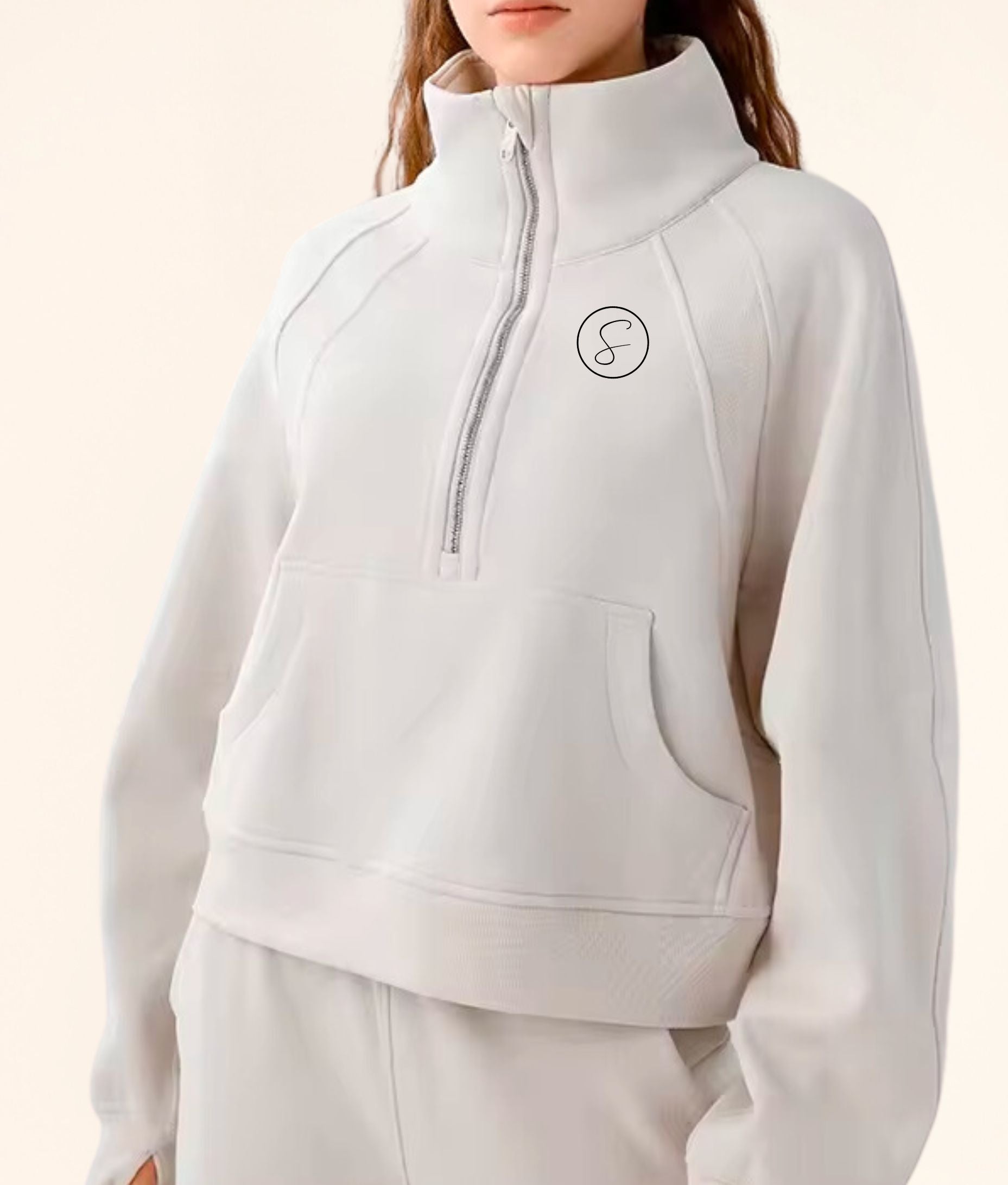 Willow Cropped Sweatshirt, Stone