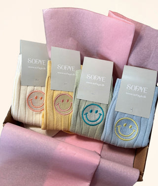 Happy Pastels Gaveæske – 4 par strømper