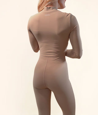 Fleece-Lined Jumpsuit, Beige