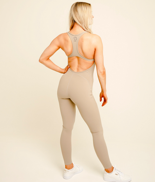 Backless Bliss Jumpsuit, Oatmeal