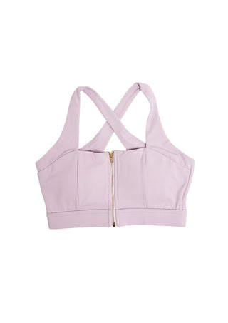 Zip-up Saga Top, Lavender