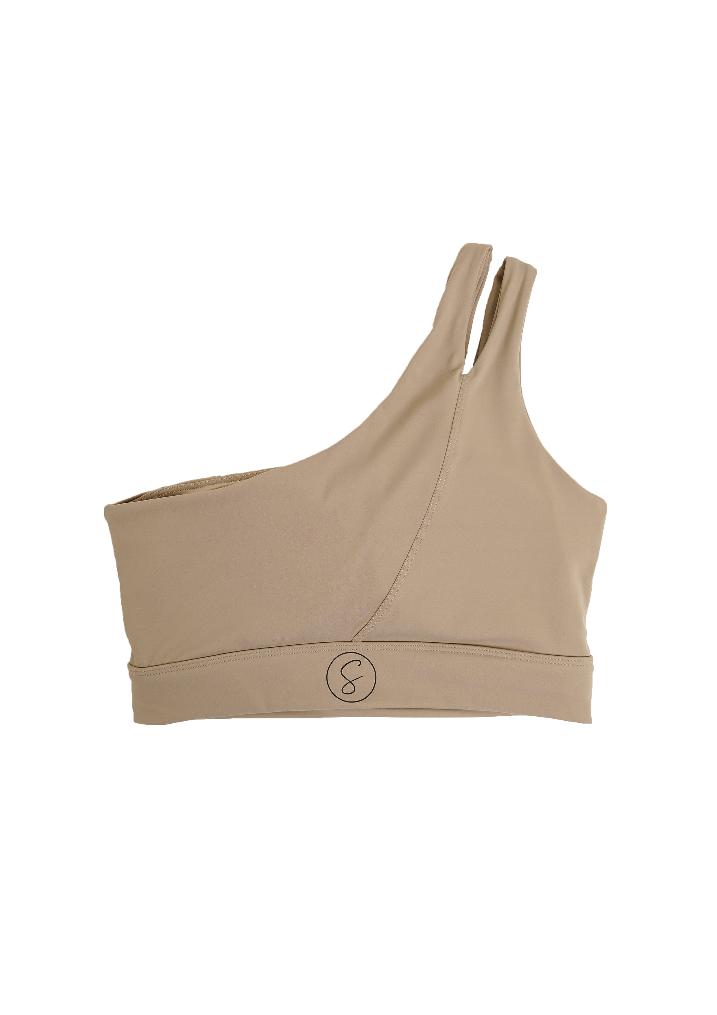 One Shoulder Saga Top, Oatmeal