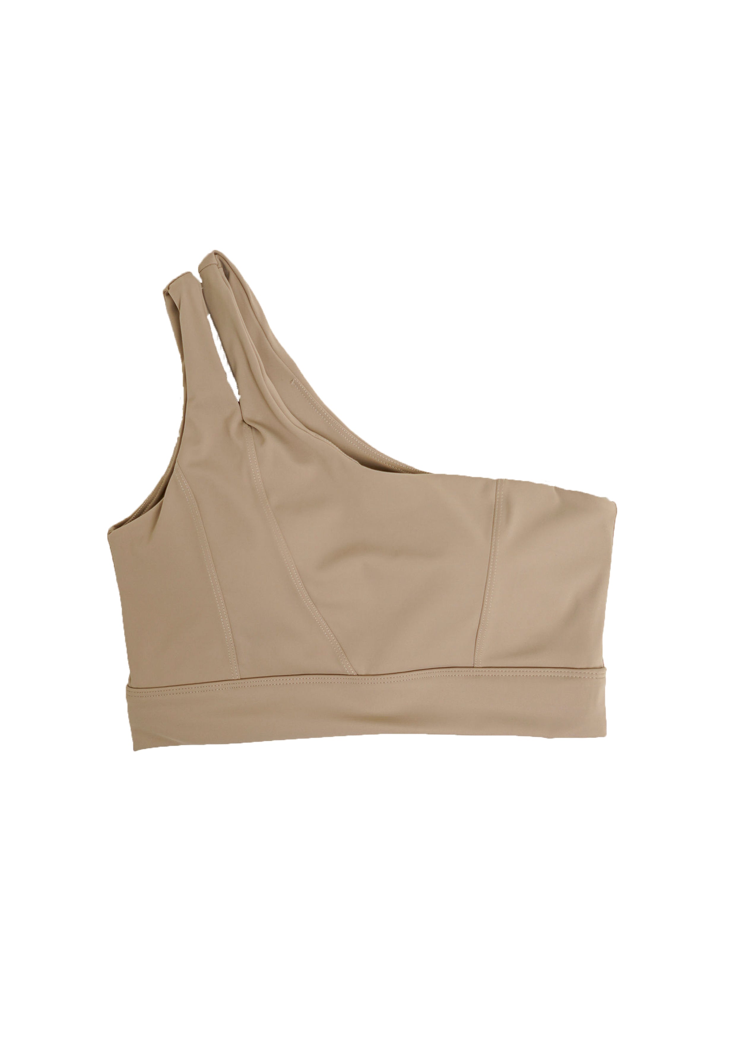 One Shoulder Saga Top, Oatmeal